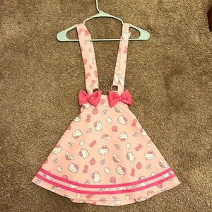 Pink Hello Kitty Suspender skirt. Official Sanrio merch Sz: S Adjusts straps